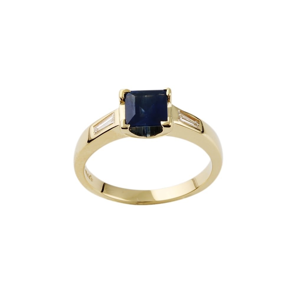 9ct Yellow Gold Sapphire And Diamond Ring