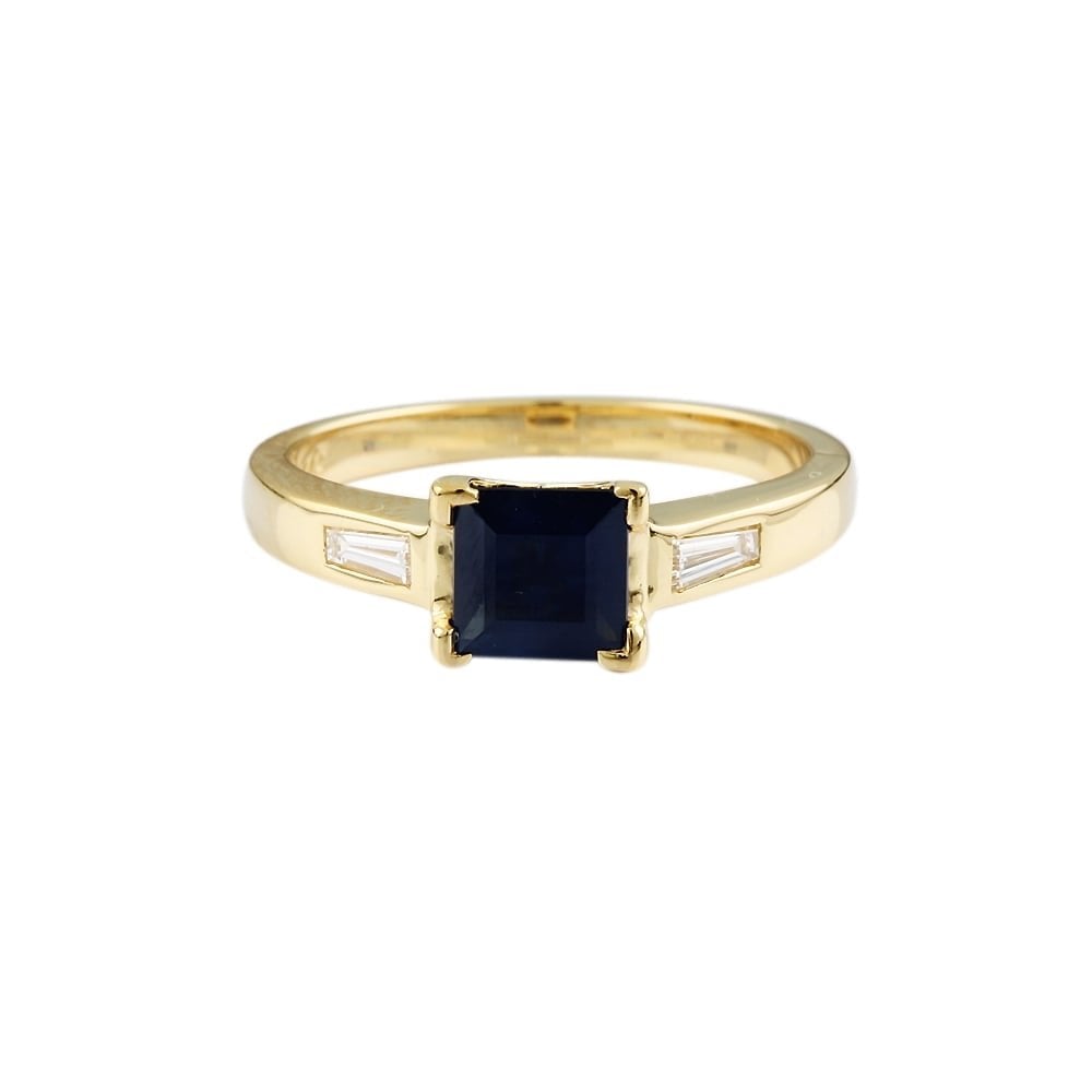 9ct Yellow Gold Sapphire And Diamond Ring