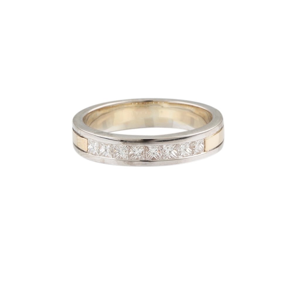 9ct yellow and white gold diamond half eternity ring 0.40ct