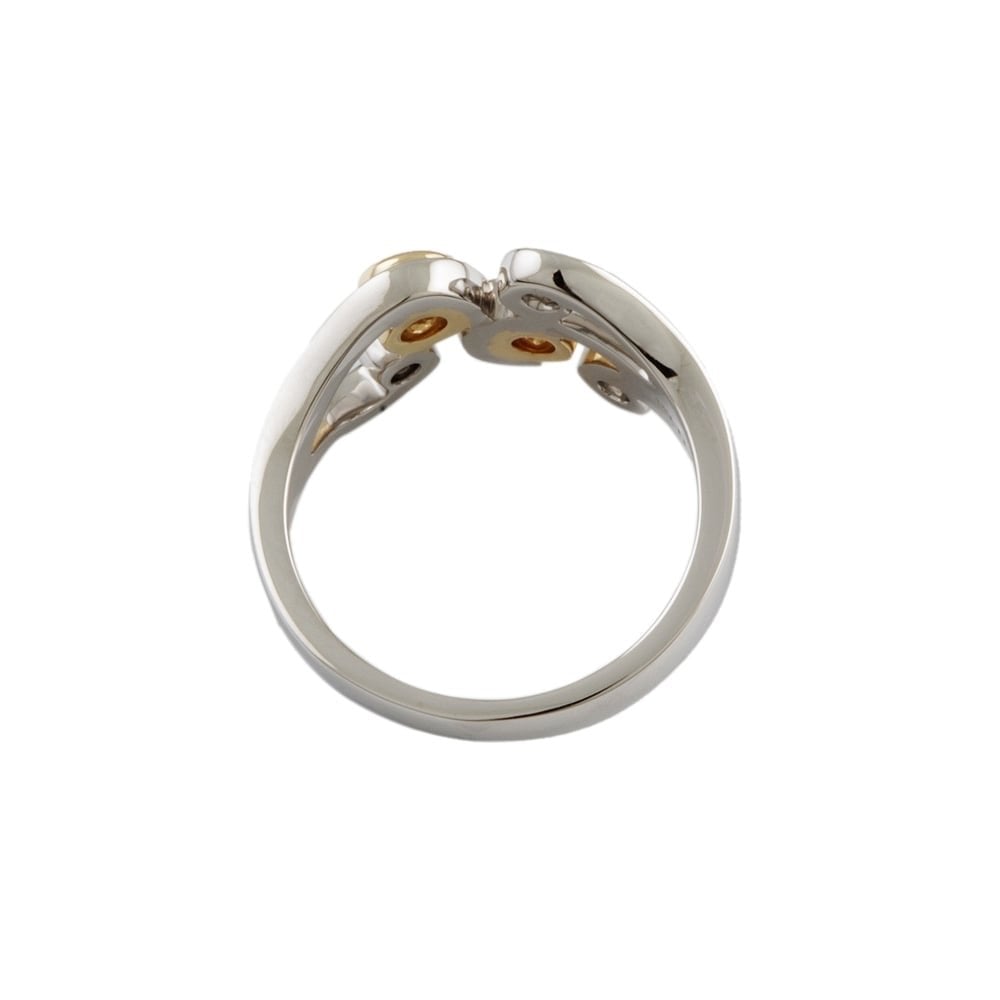 9ct Yellow and White Gold Diamond Bubble Ring 0.40ct