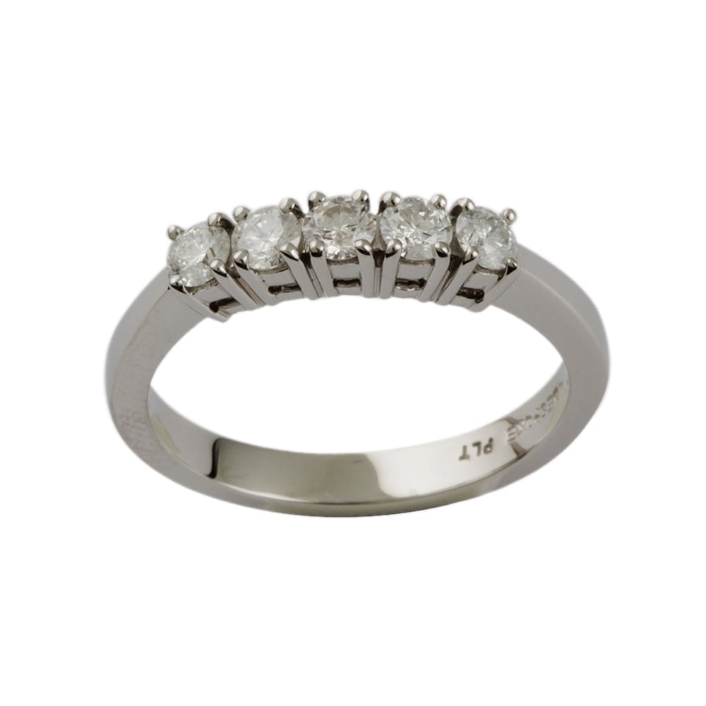 9ct White Gold Diamond 0.51ct Five Stone Ring