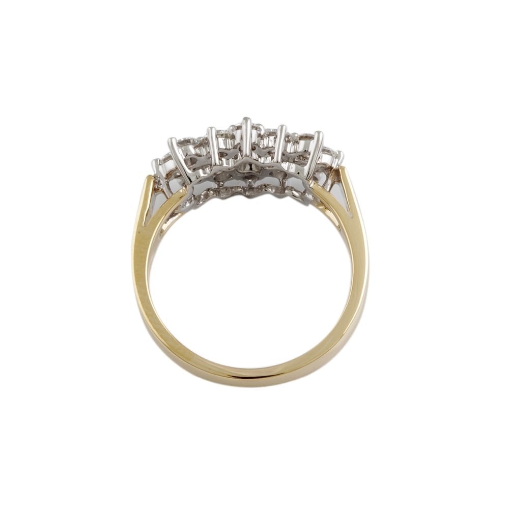 18ct Yellow and White Gold Diamond 1.49ct Cluster Ring
