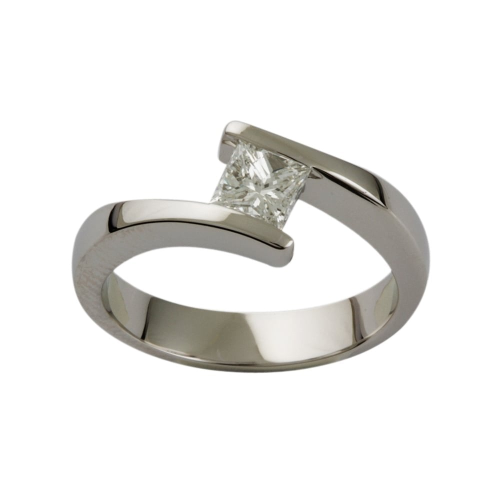 9ct White Gold Diamond 0.46ct Solitaire Ring