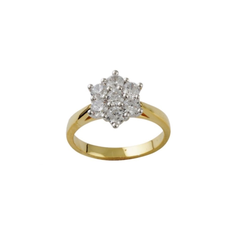 9ct Yellow and White Gold Diamond 0.40ct Cluster Ring