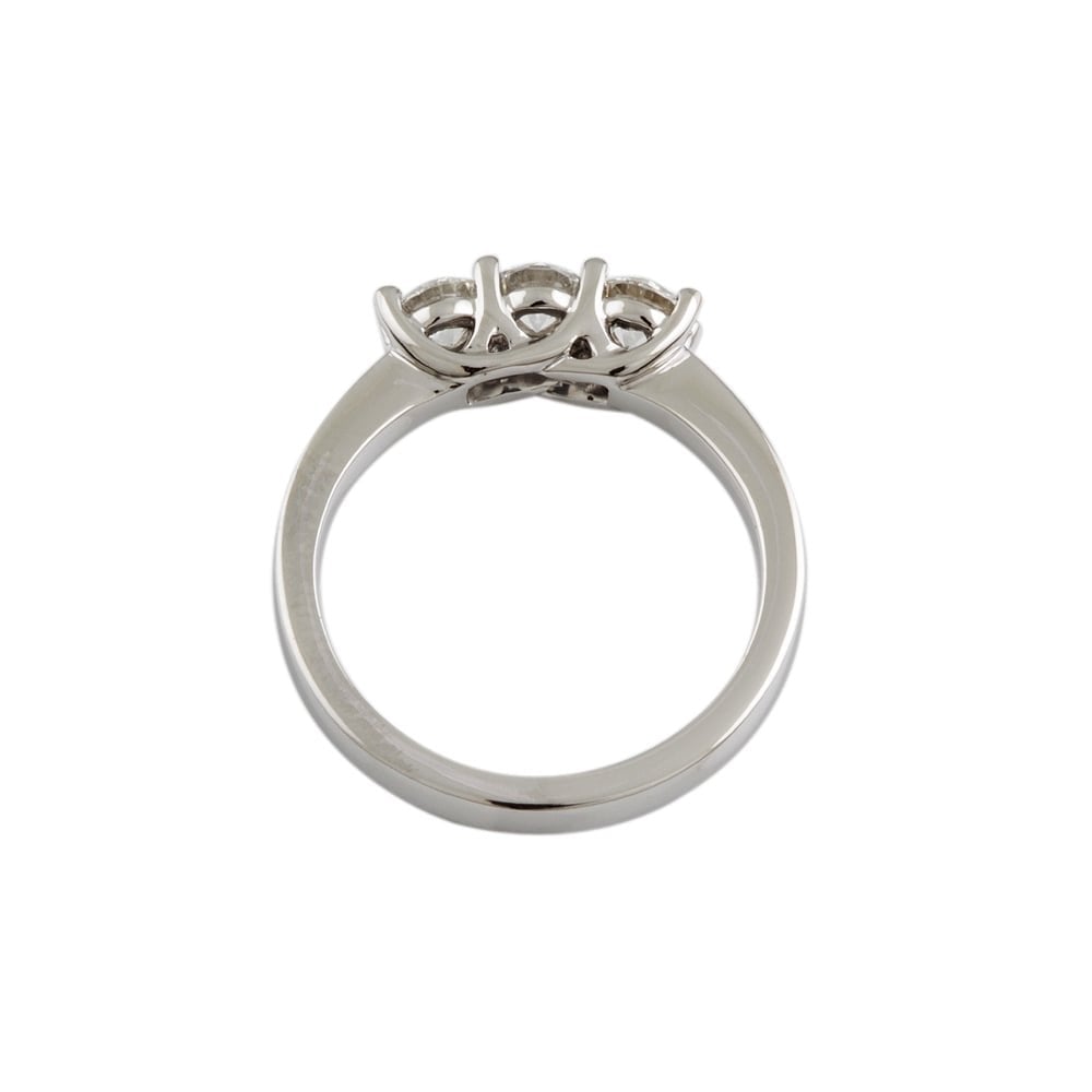 9ct White Gold Diamond 0.77ct Three Stone Ring