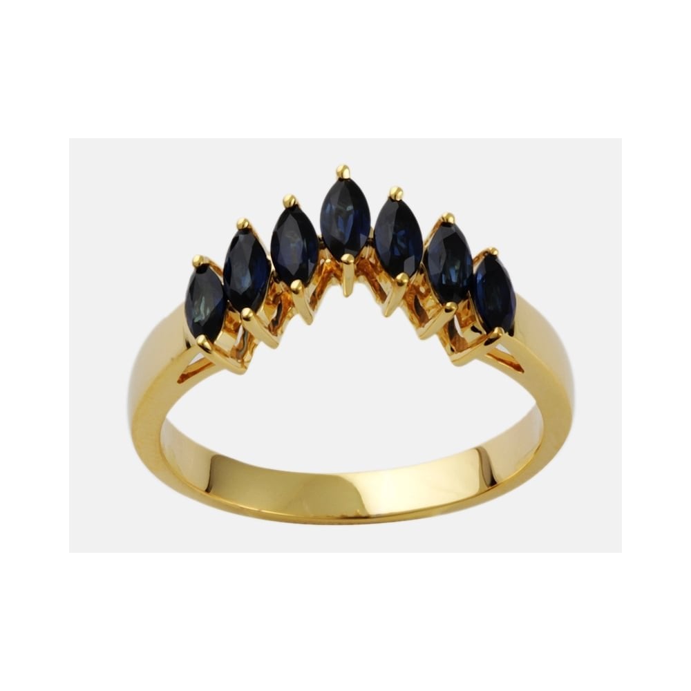 9ct Yellow Gold Blue Sapphire 1.18ct Dress Ring