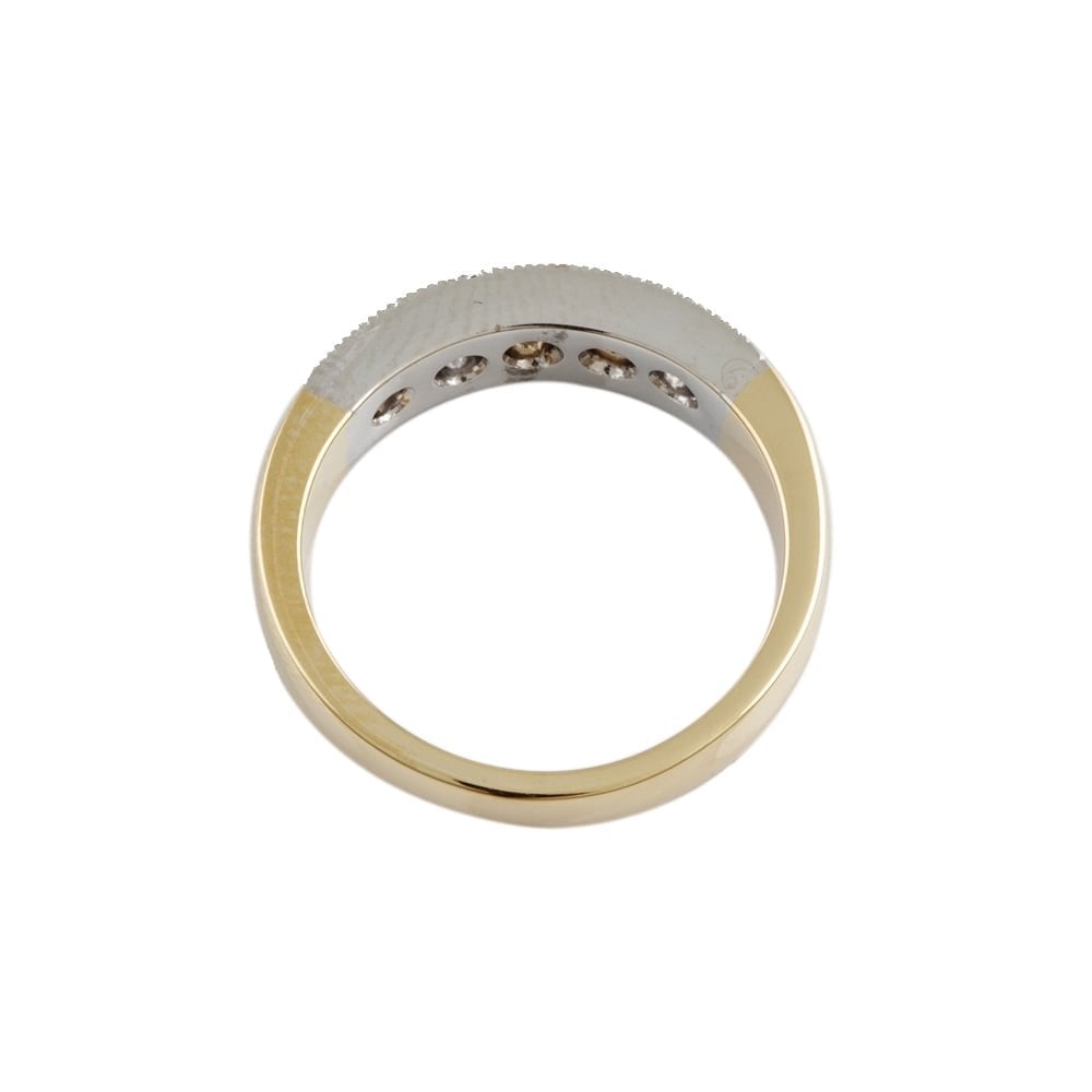 9ct Yellow and White Gold Five Stone Diamond 0.57ct Ring