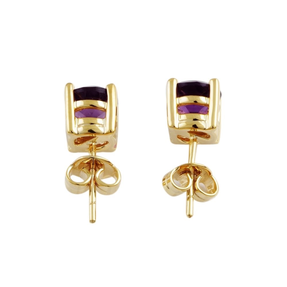 9ct Yellow Gold Amethyst Stud Earring 2.47ct