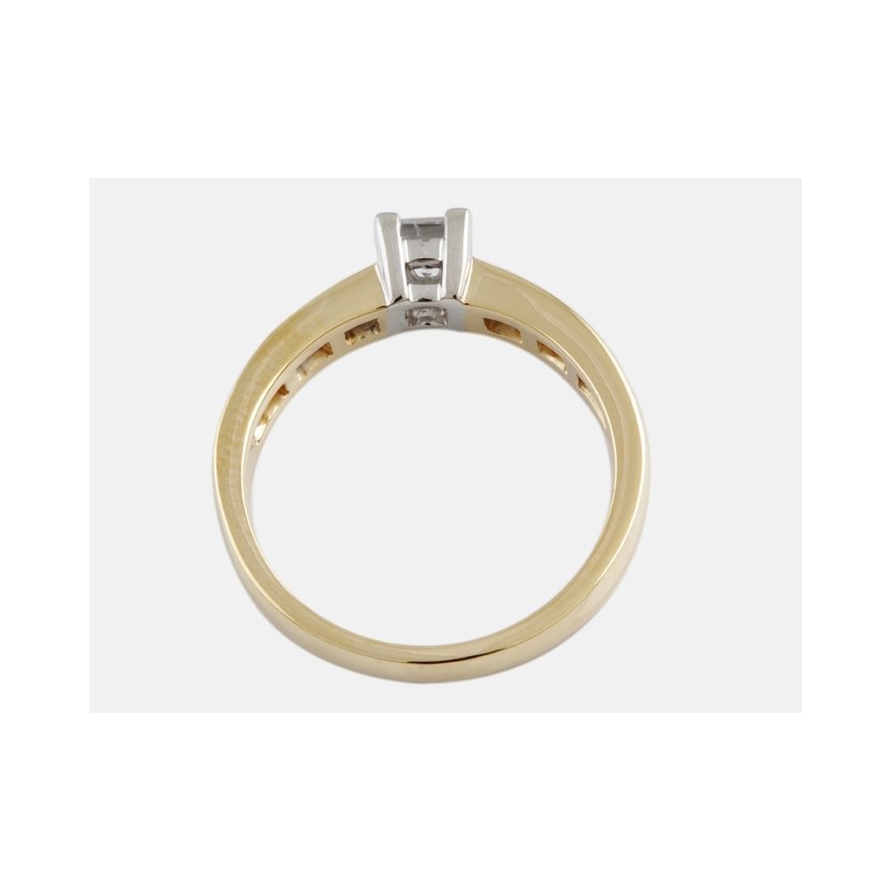 9ct Yellow and White Gold Diamond Dress Ring