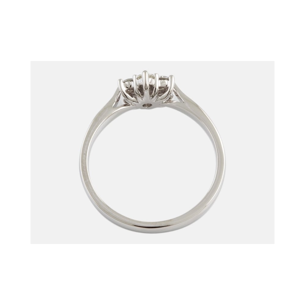 9ct White Gold Diamond Cluster Ring