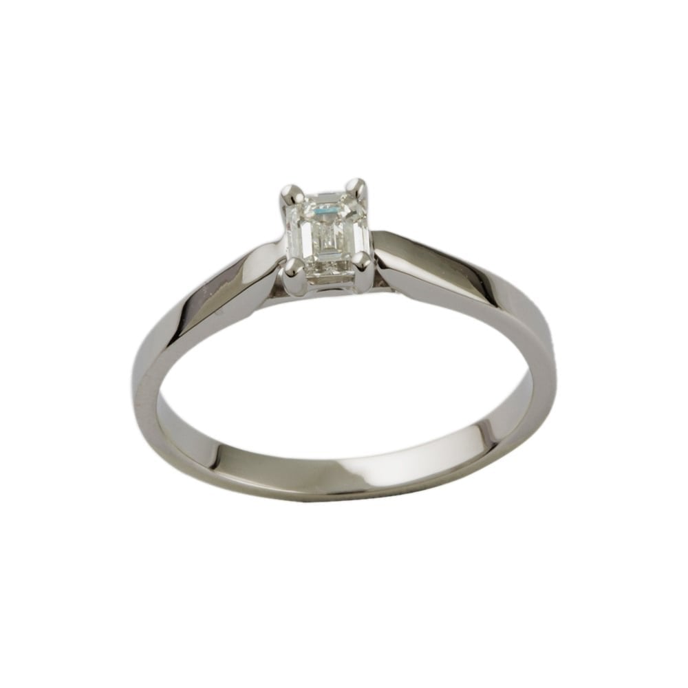 9ct White Gold Diamond Solitaire Ring 0.35ct