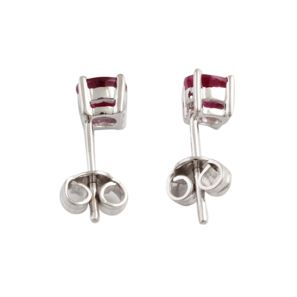 9ct White Gold Ruby Stud Earrings