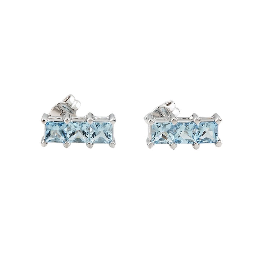 9CT White Gold Aquamarine Earrings  1.82CT