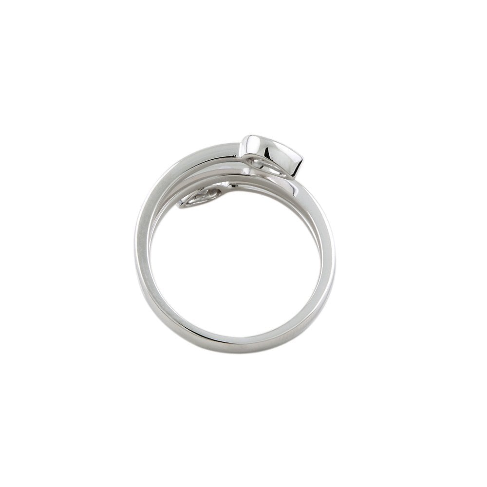 9ct White Gold Diamond Two Stone Ring
