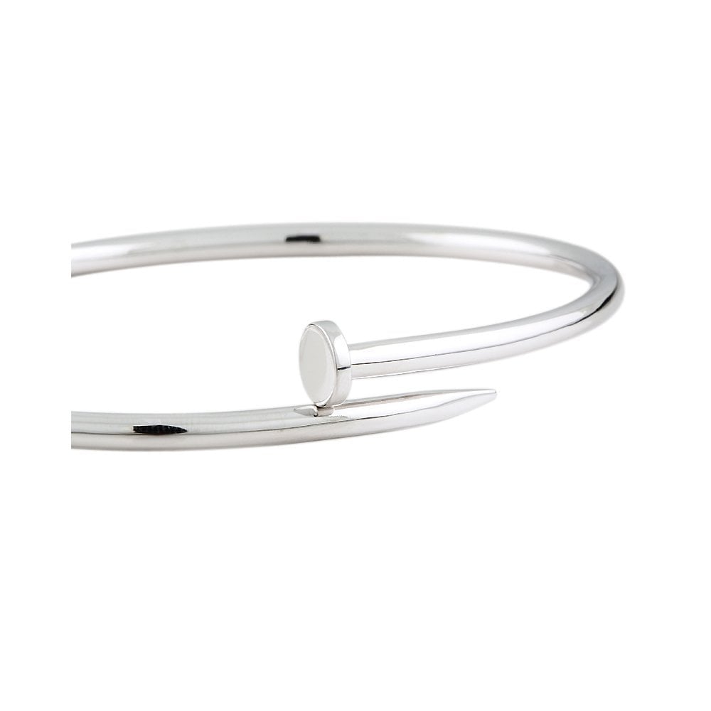 9ct White Gold Slip On Nail Bangle