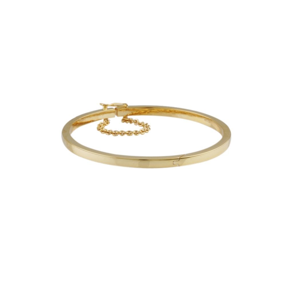 9ct Yellow Gold Plain Hinged Bangle