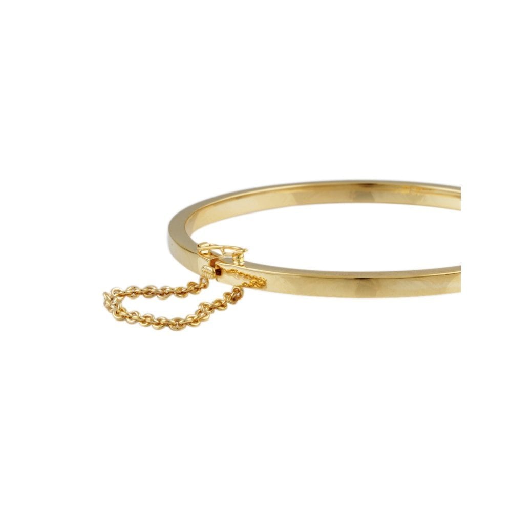 9ct Yellow Gold Plain Hinged Bangle