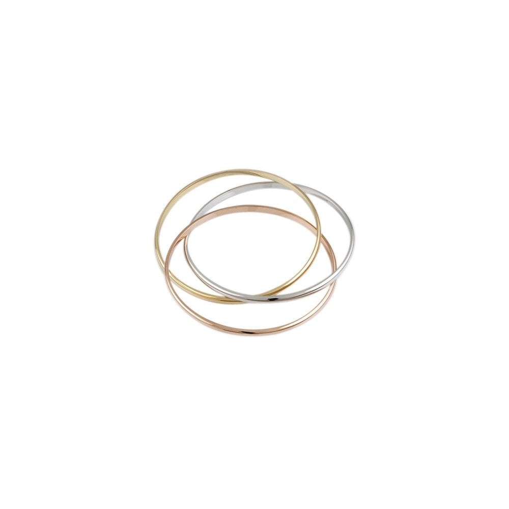 9ct Three Colour Gold Russian Slip On Bangle