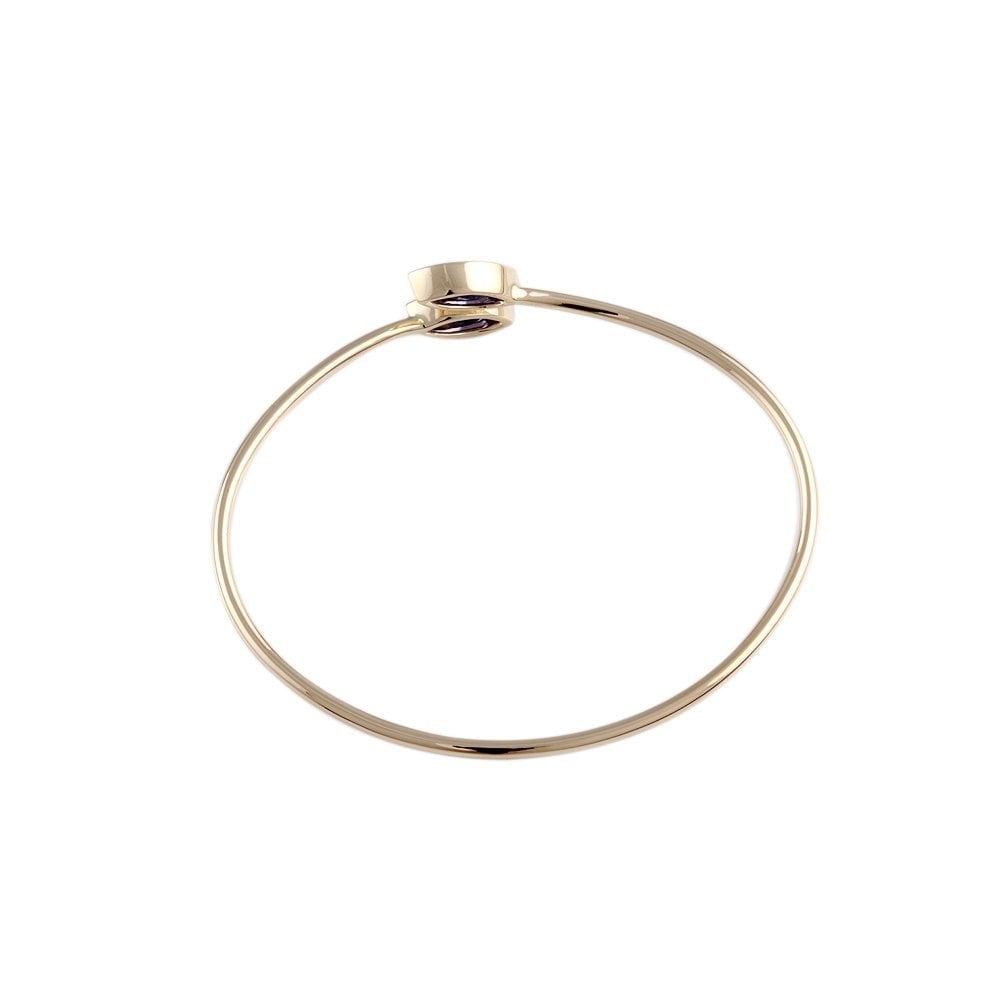 9ct Yellow Gold Tanzanite Torque Style Bangle 3.02ct