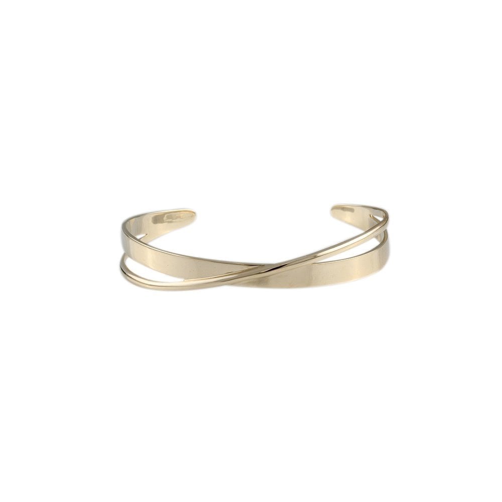 9ct Yellow Gold Crossover Open Bangle