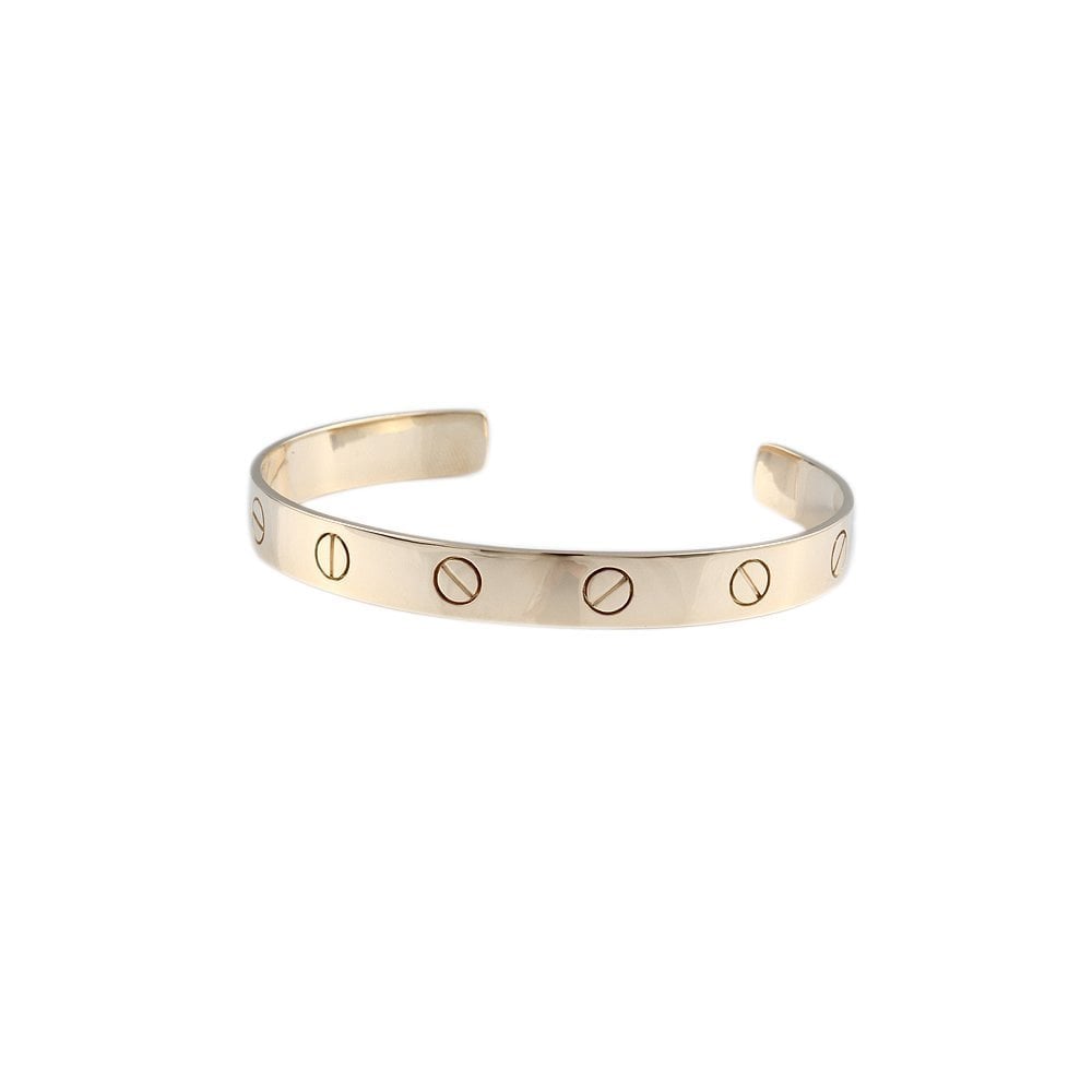 9ct Yellow Gold Open Bangle With Screw Detail