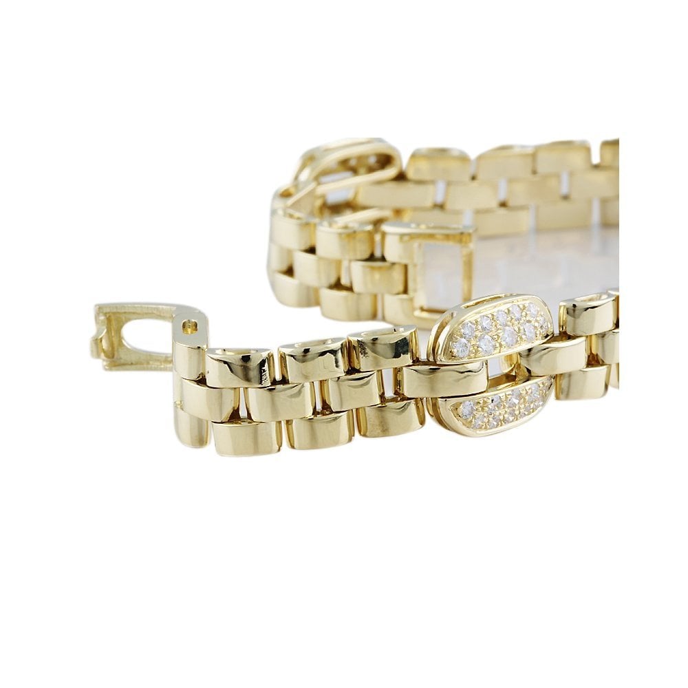 9ct Yellow Gold Diamond Set Watch Link Bracelet 0.90ct