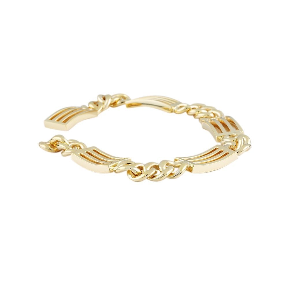 9ct Yellow Gold Gate And Charm Link Bracelet