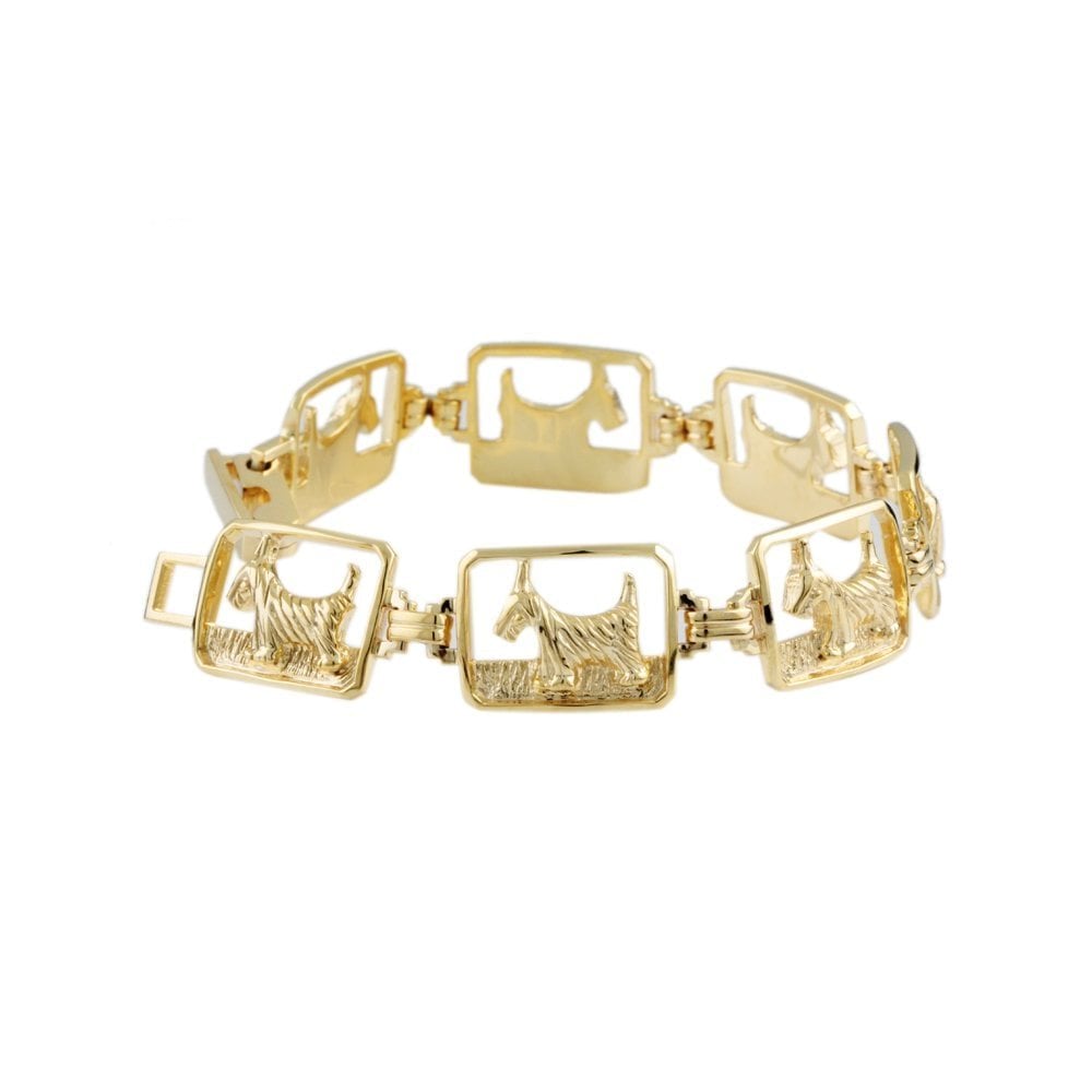 9ct Yellow Gold Scotty Dog Bracelet
