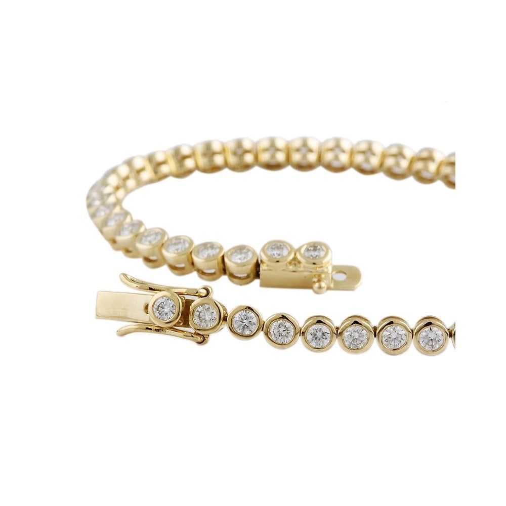9ct Yellow Gold Diamond Tennis Bracelet 2.13ct