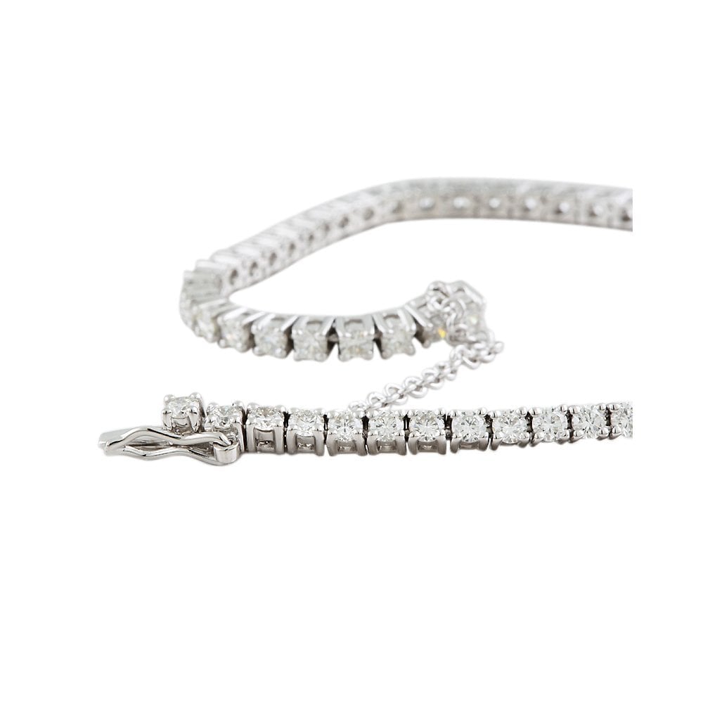 9ct White Gold Diamond Tennis Bracelet 4.09ct