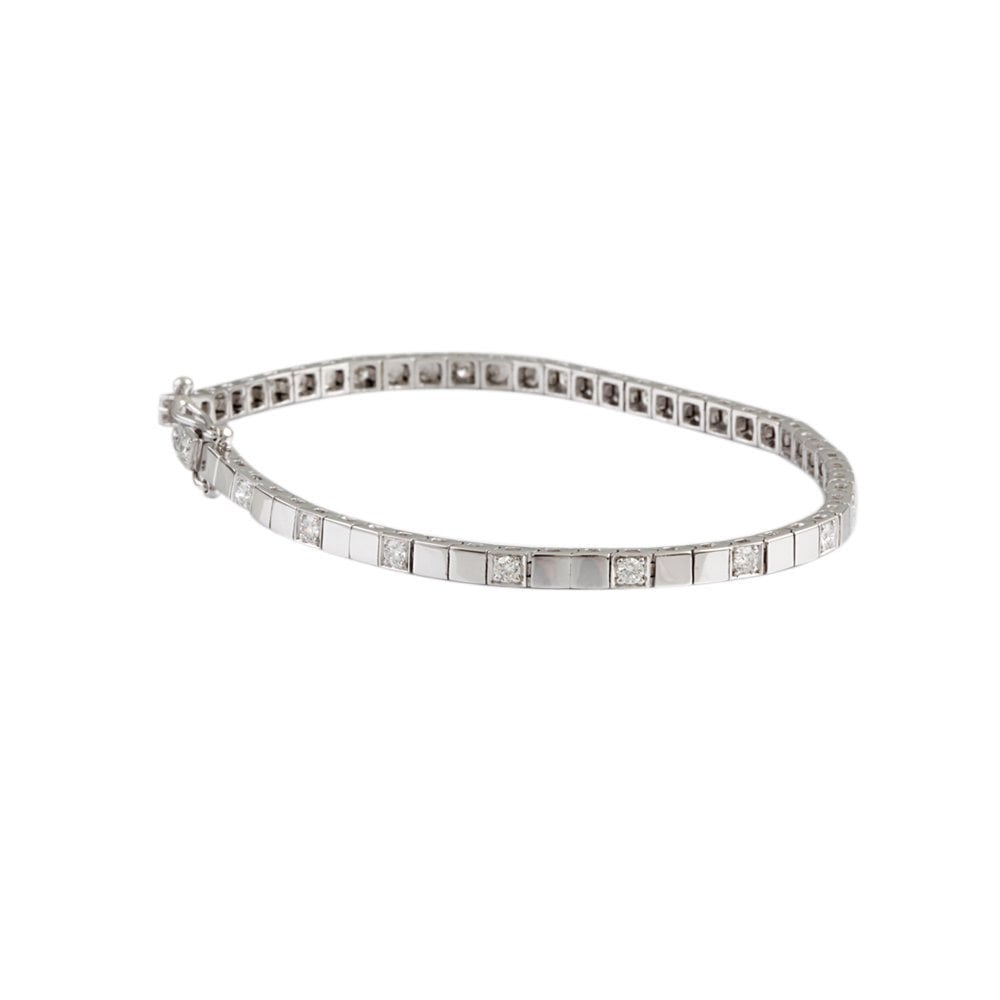 9ct White Gold Diamond Line Bracelet 0.93ct