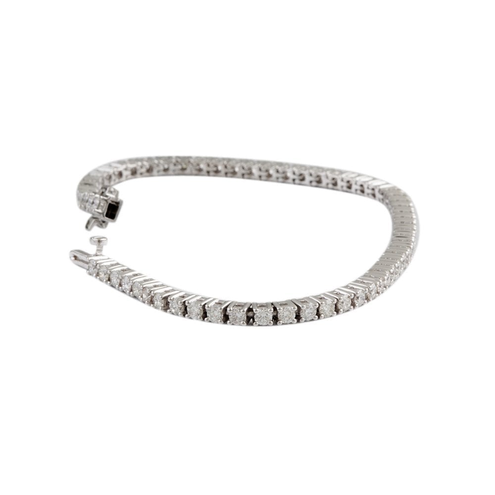 9ct White Gold Diamond Tennis Bracelet 3.15ct