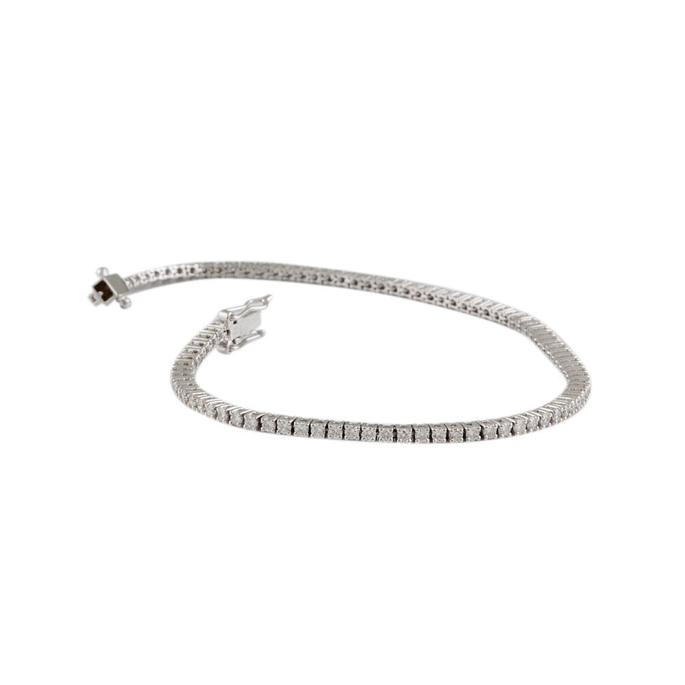 9ct White Gold Diamond Tennis Bracelet 2.00ct