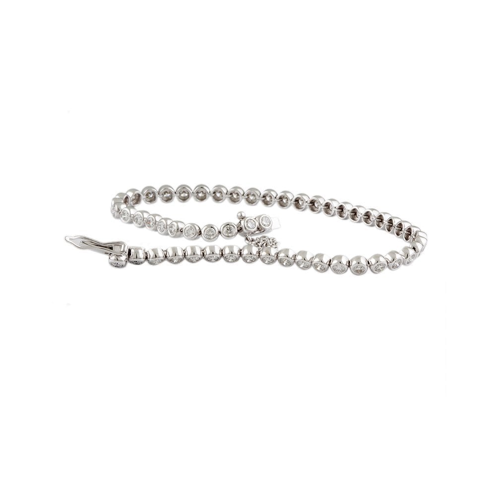 9ct White Gold Diamond Tennis Bracelet 3.06ct