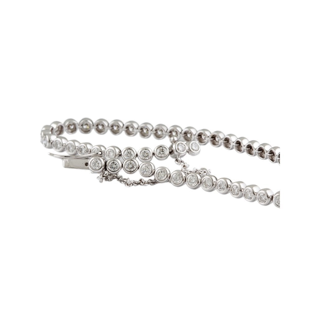 9ct White Gold Diamond Tennis Bracelet 3.06ct