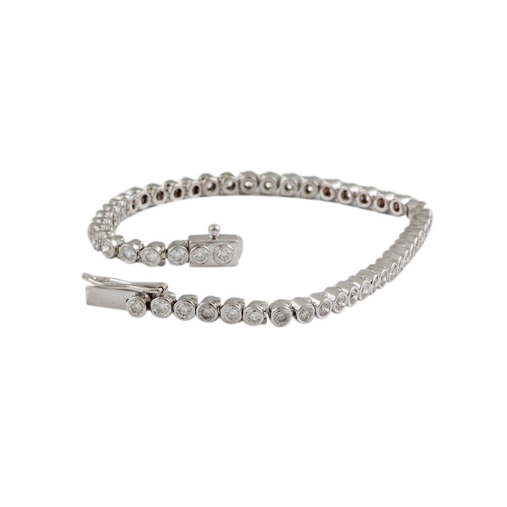 9ct White Gold Diamond Tennis Bracelet 2.53ct