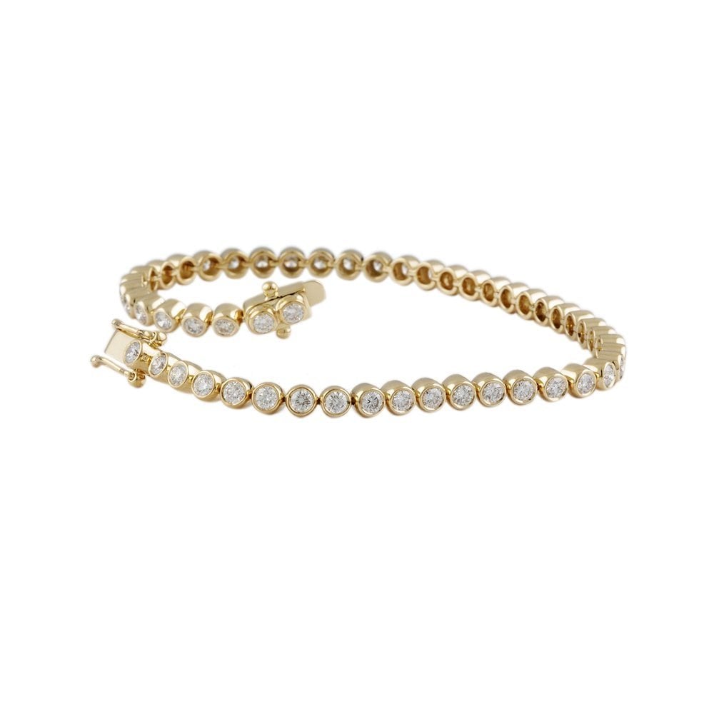 9ct Yellow Gold Diamond Tennis Bracelet 3.01ct