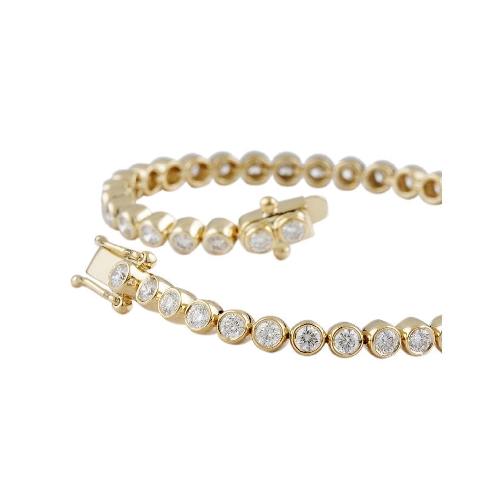 9ct Yellow Gold Diamond Tennis Bracelet 3.01ct