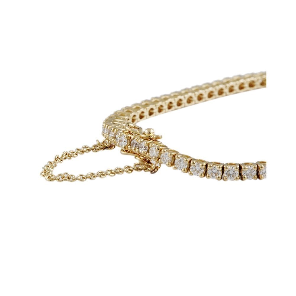9ct Yellow Gold Diamond Tennis Bracelet 3.43ct