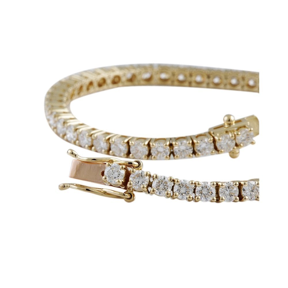 9ct Yellow Gold Diamond Tennis Bracelet 6.07ct