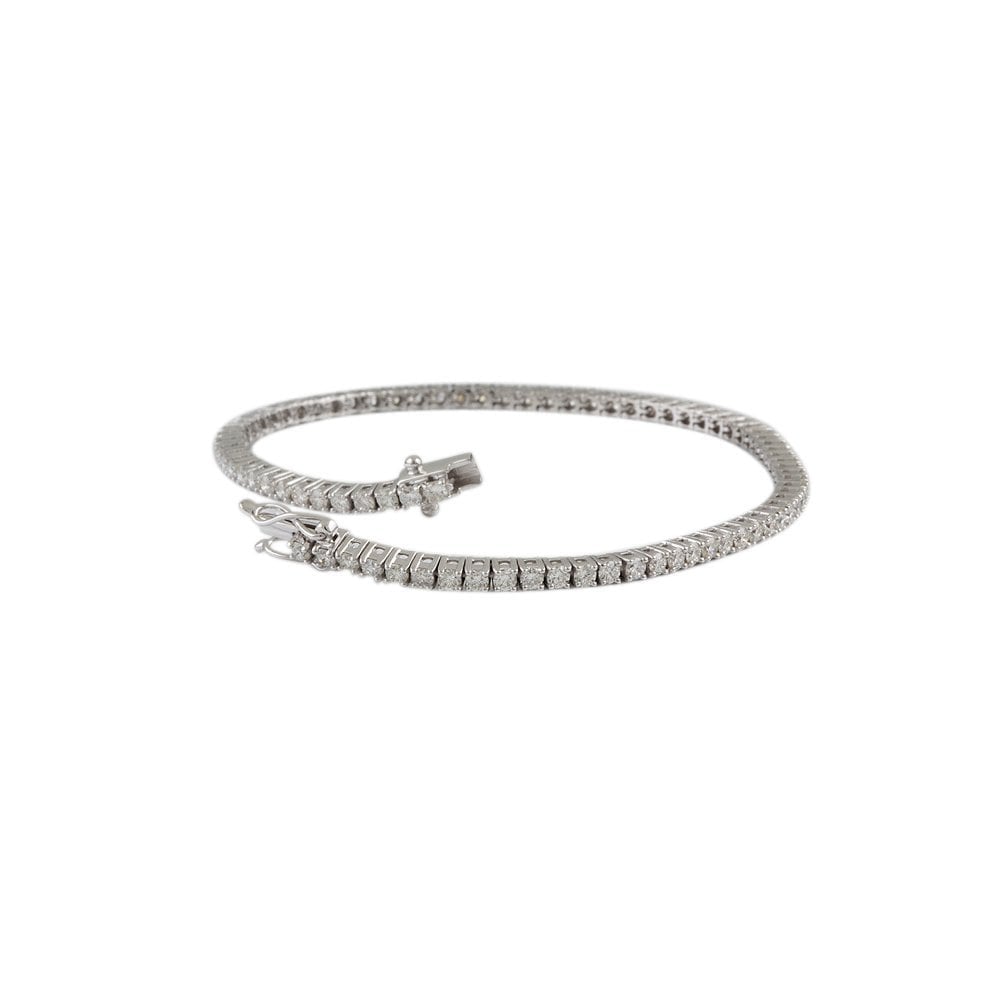 9ct White Gold Diamond Tennis Bracelet 3.10ct
