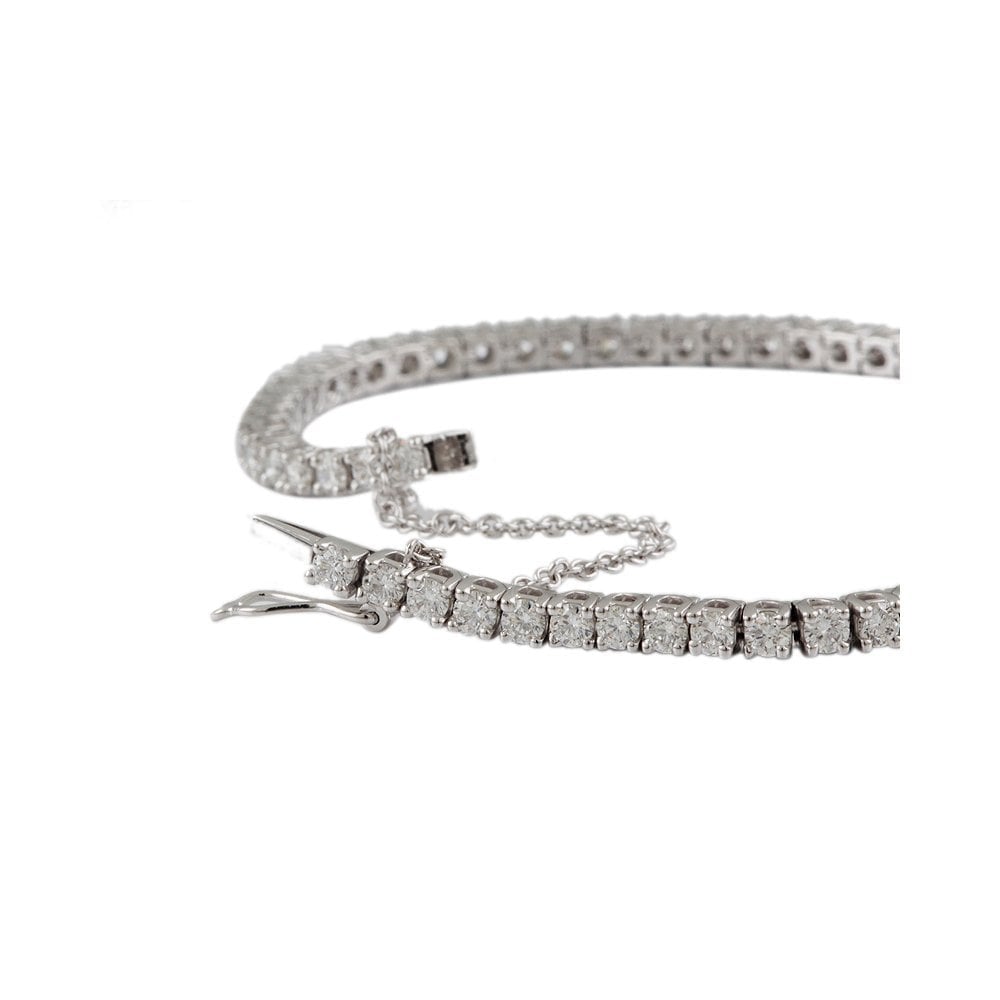 9ct White Gold Diamond Tennis Bracelet 4.46ct