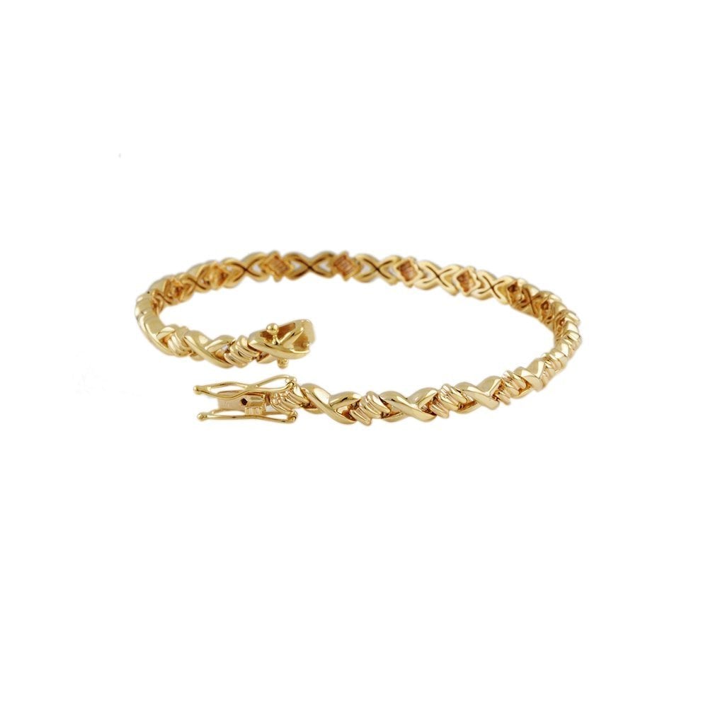 9ct Yellow Gold Kiss Link Bracelet
