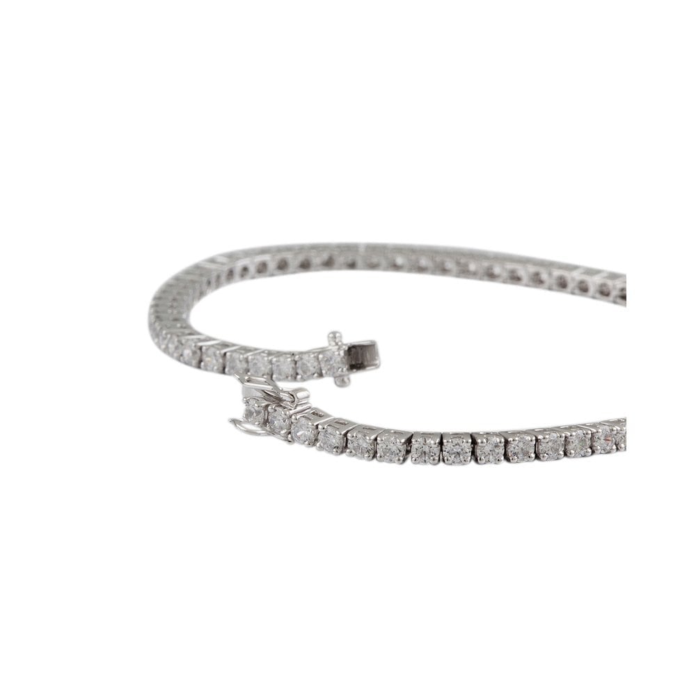 9ct White Gold Diamond Tennis Bracelet 4.10ct