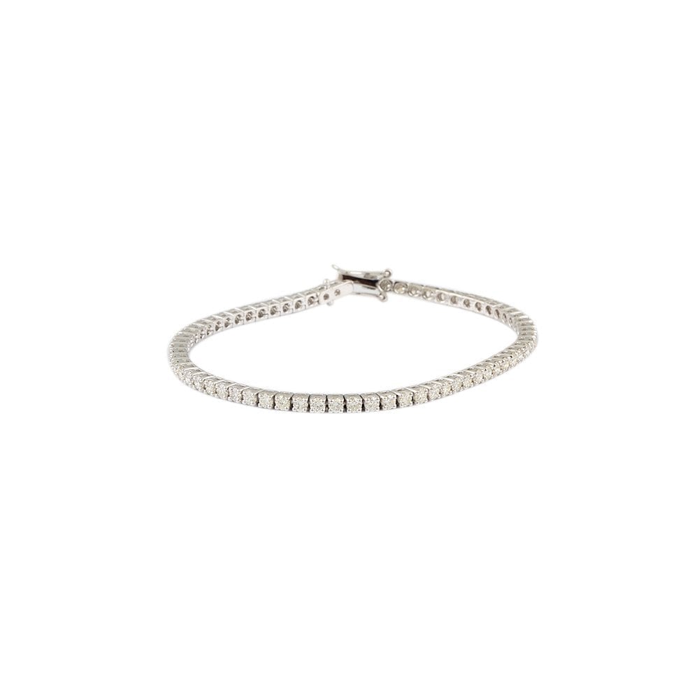 9ct White Gold Diamond Tennis Bracelet 4.29ct