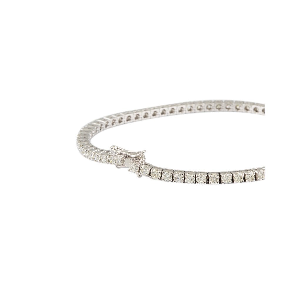 9ct White Gold Diamond Tennis Bracelet 4.29ct