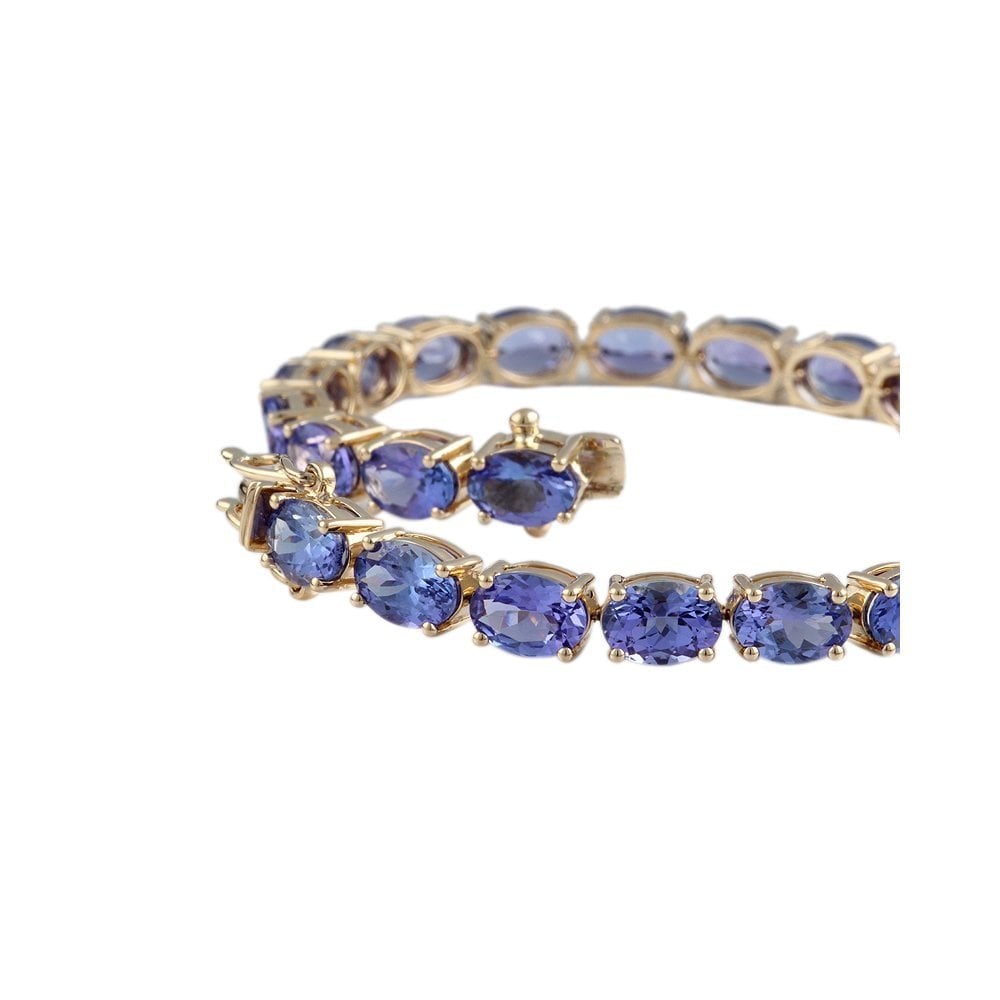 9ct Yellow Gold Tanzanite Line Bracelet 21.01ct