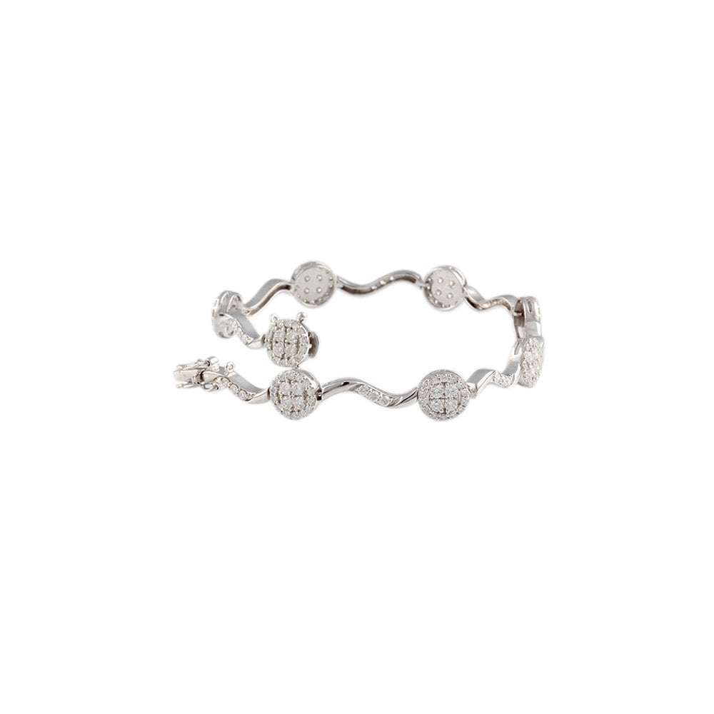 9ct White Gold Diamond Set Statement Bracelet 12.55ct