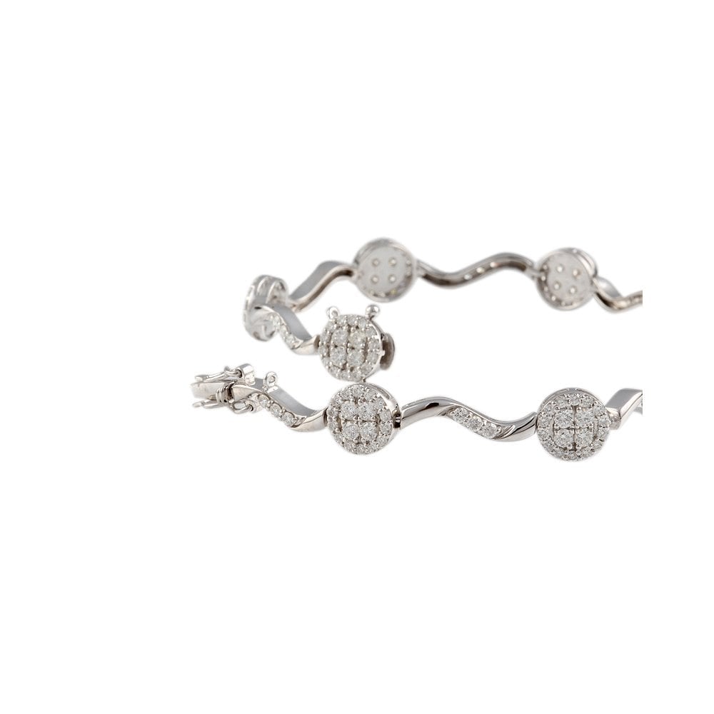 9ct White Gold Diamond Set Statement Bracelet 12.55ct