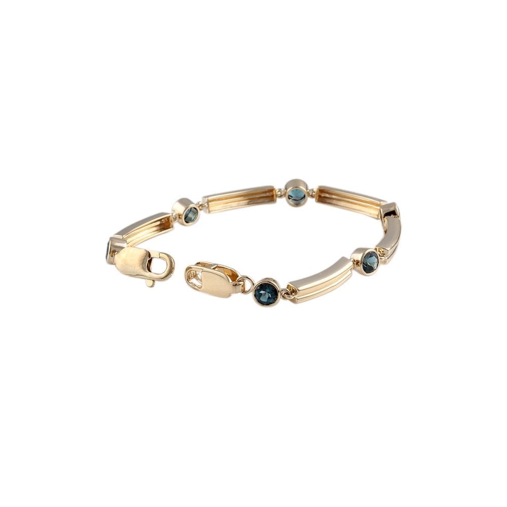 9ct Yellow Gold Topaz Line Bracelet 3.41ct